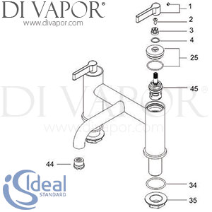 Ideal Standard Silver Bath Filler Rim Mounted Deck Tap Spare Parts - IDL DV 283